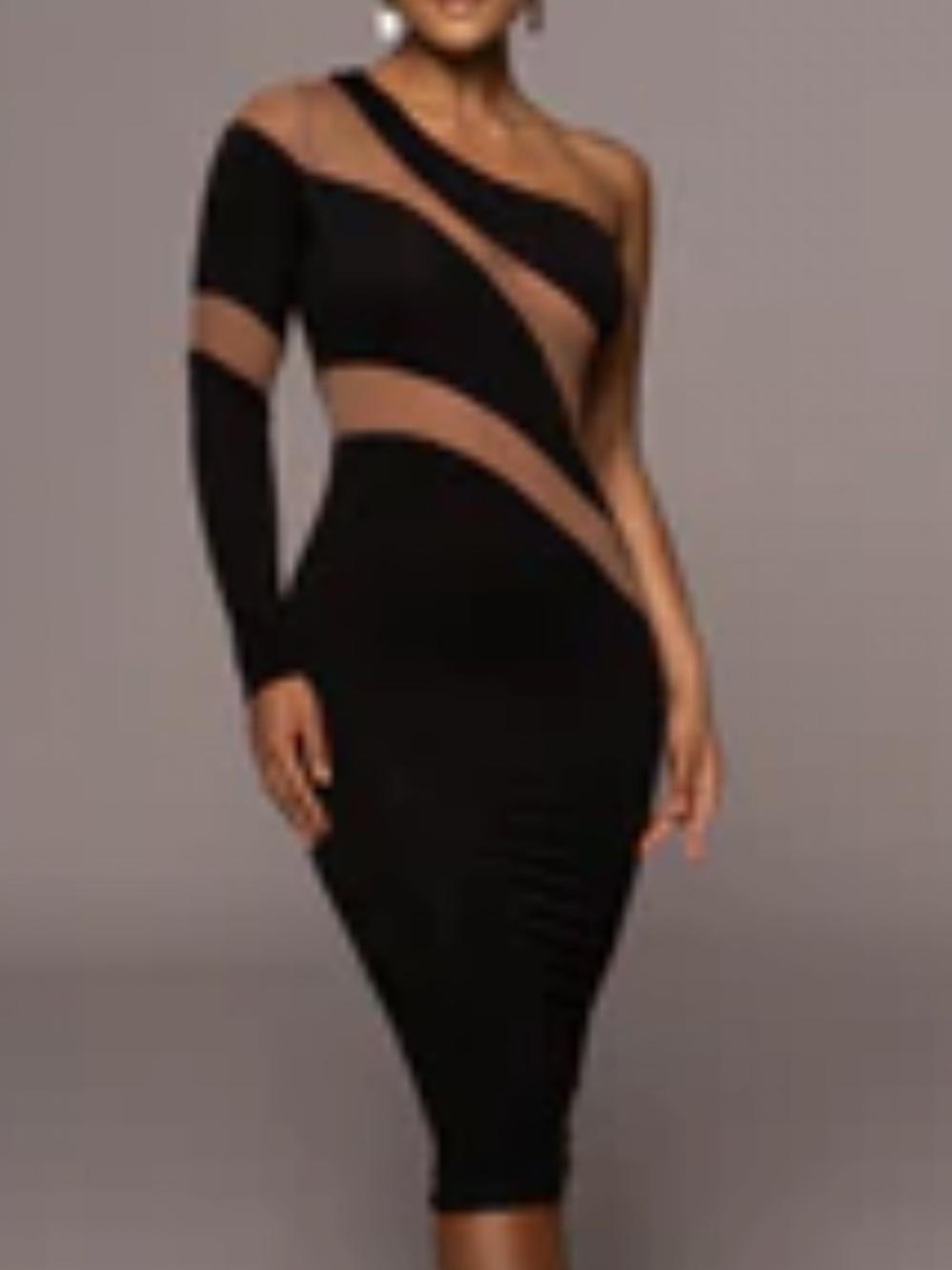 JLUXLABEL Black Top with Tan Diagonal Panel